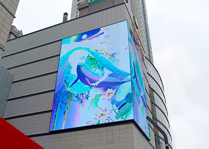 713 m² 90° corner façade display