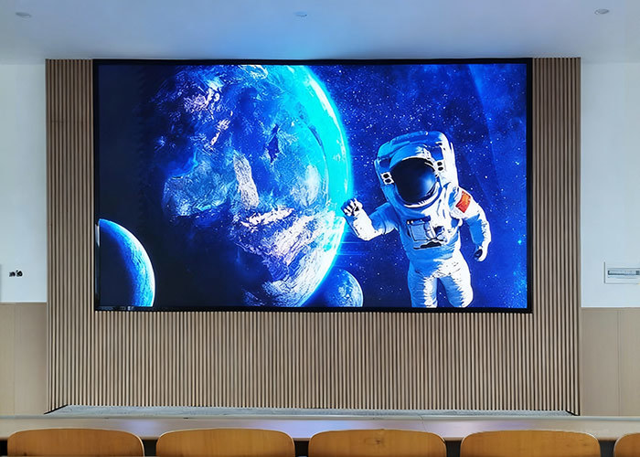 Wood-panelled meeting hall display