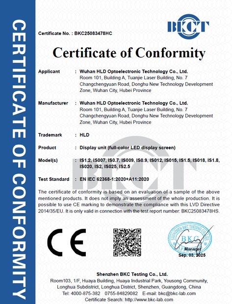 CE Certificate of Conformity — IS series