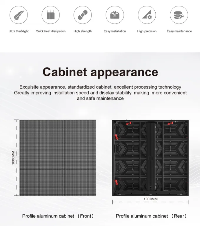 Fixed Outdoor Series · 1000 × 1000 mm Cabinet detail 1